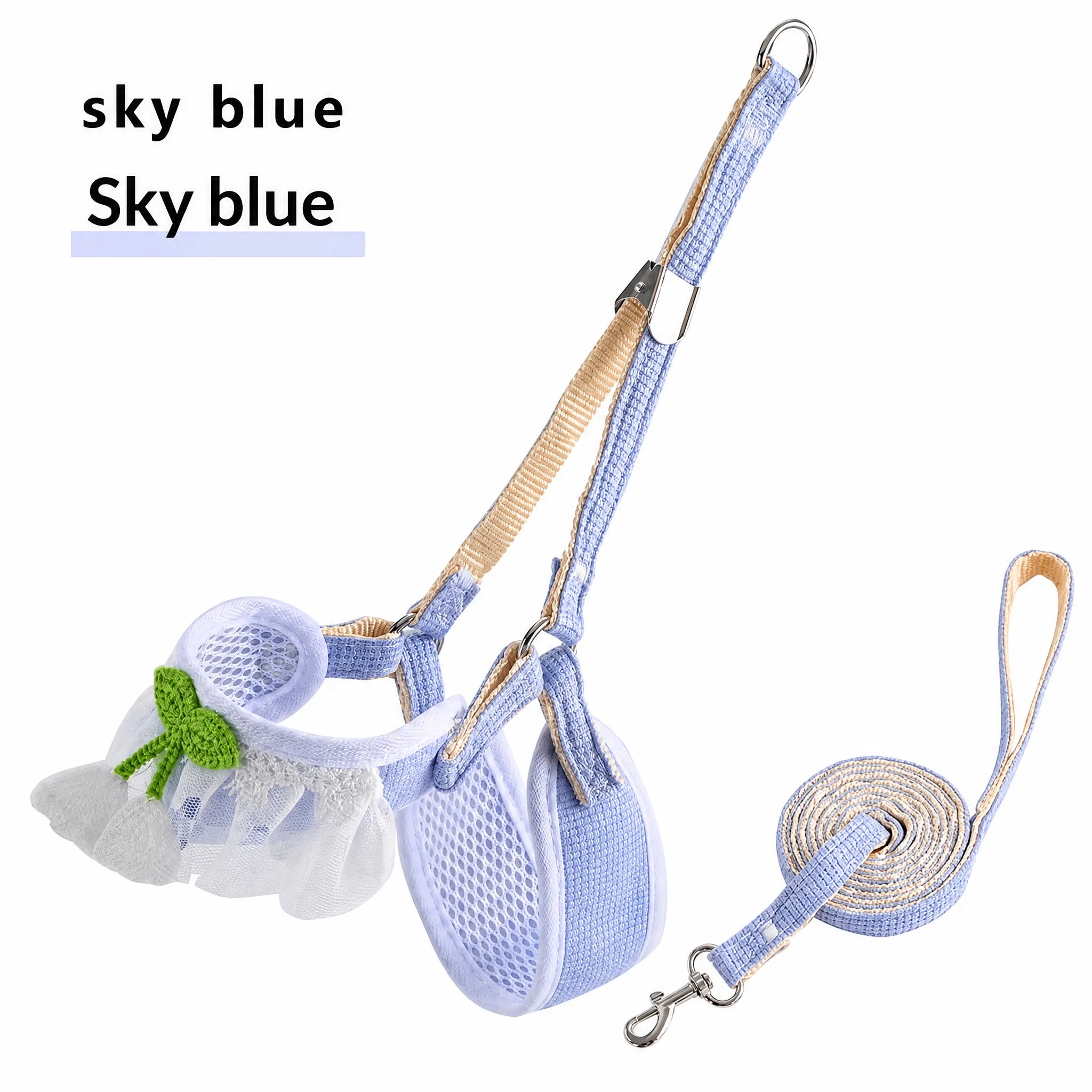 Knit Cherry Cat & Dog Harness with Leash – Anti-Break, Lightweight & Adjustable for Safe Outdoor Walks