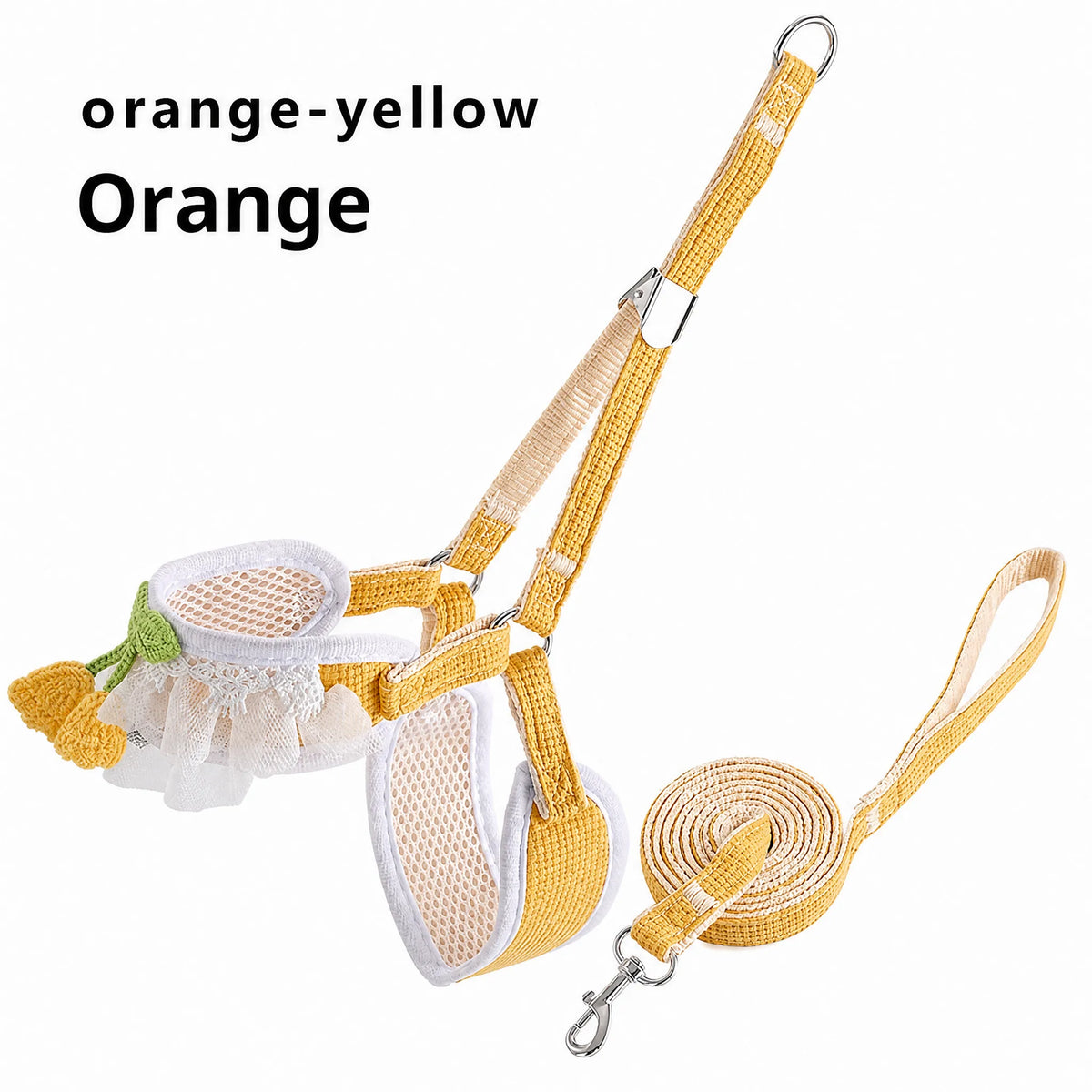 Knit Cherry Cat & Dog Harness with Leash – Anti-Break, Lightweight & Adjustable for Safe Outdoor Walks