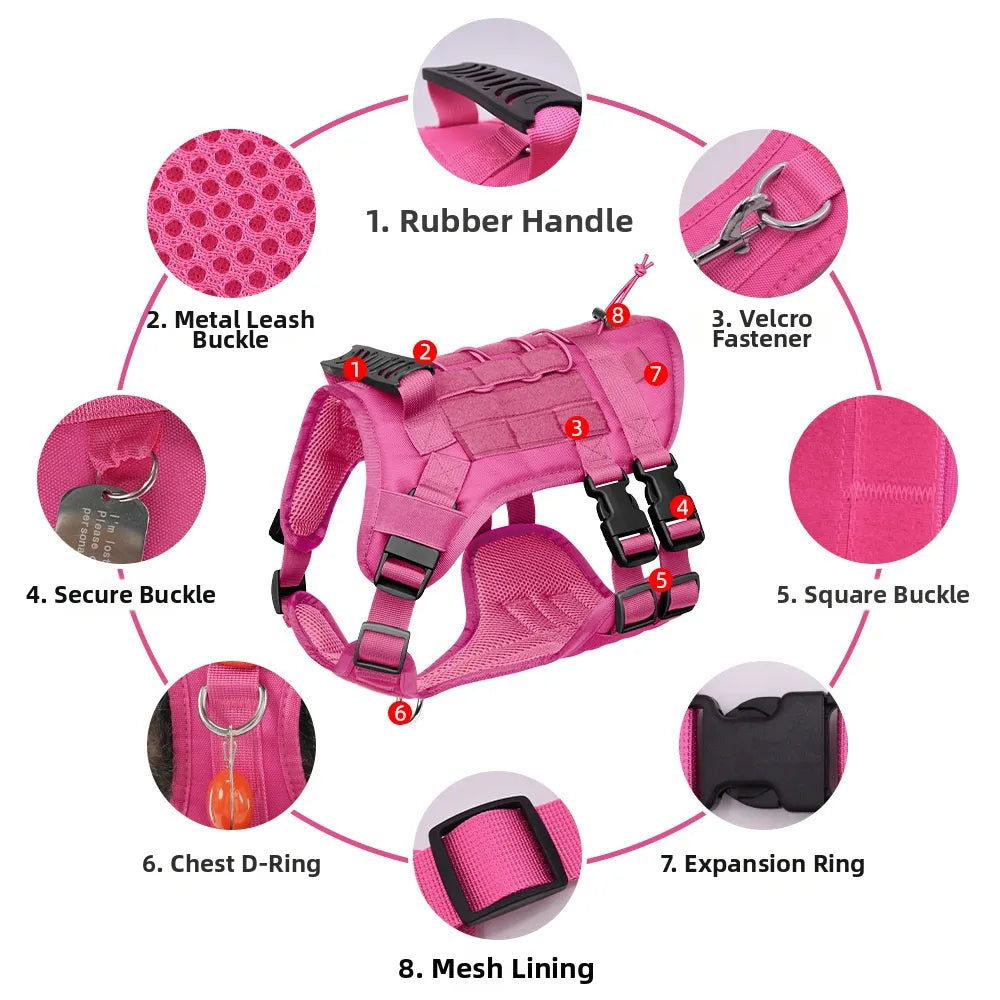 Tactical Dog Harness – Heavy Duty MOLLE Vest for Large Dogs