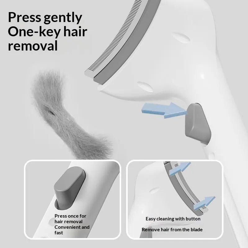 Pet Deshedding Grooming Brush for Dogs & Cats, Safe Comb Removes Loose Fur Mats Tangles for All Hair Types