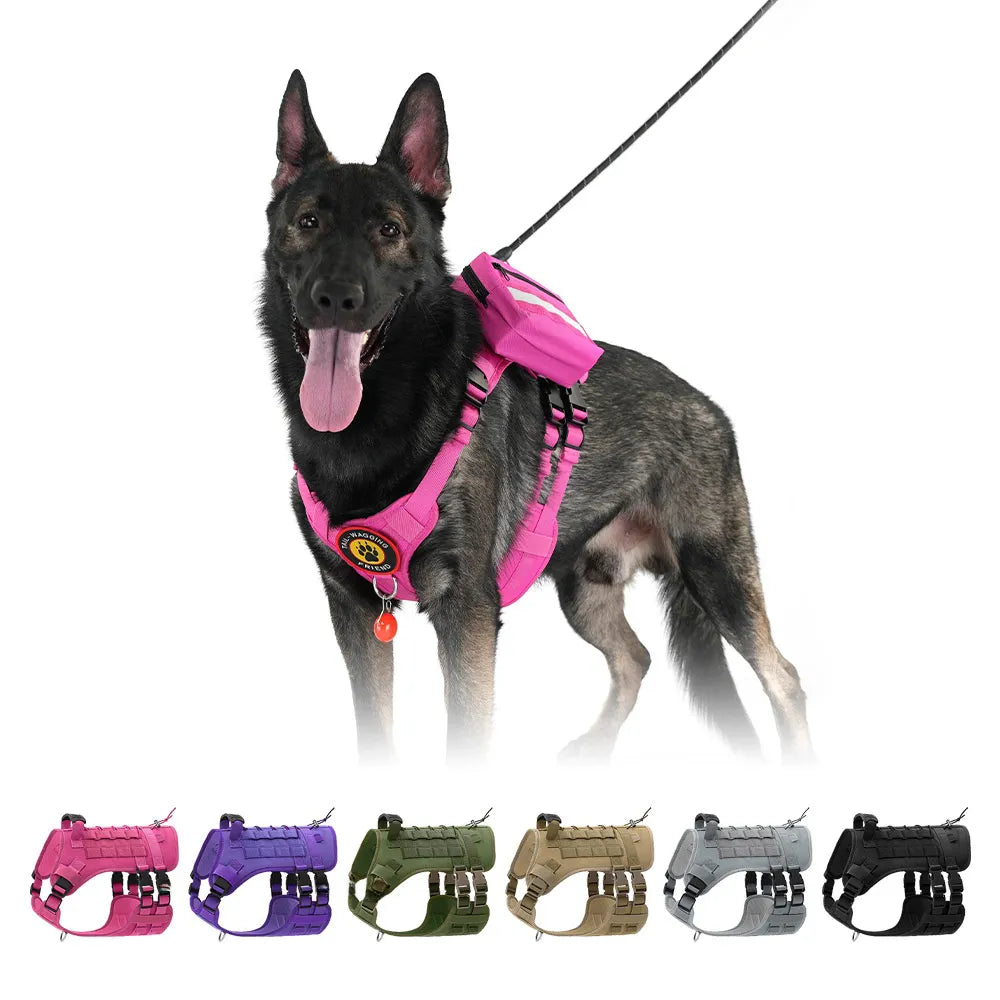Tactical Dog Harness – Heavy Duty MOLLE Vest for Large Dogs