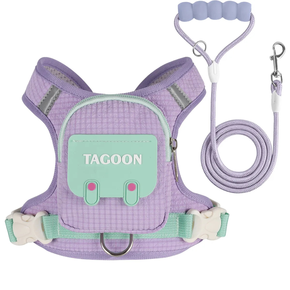 Dog Backpack Harness with Leash – Adjustable Breathable Mesh Walking Vest & Carrier Pouch for Small Dogs, Puppies & Outdoor Travel
