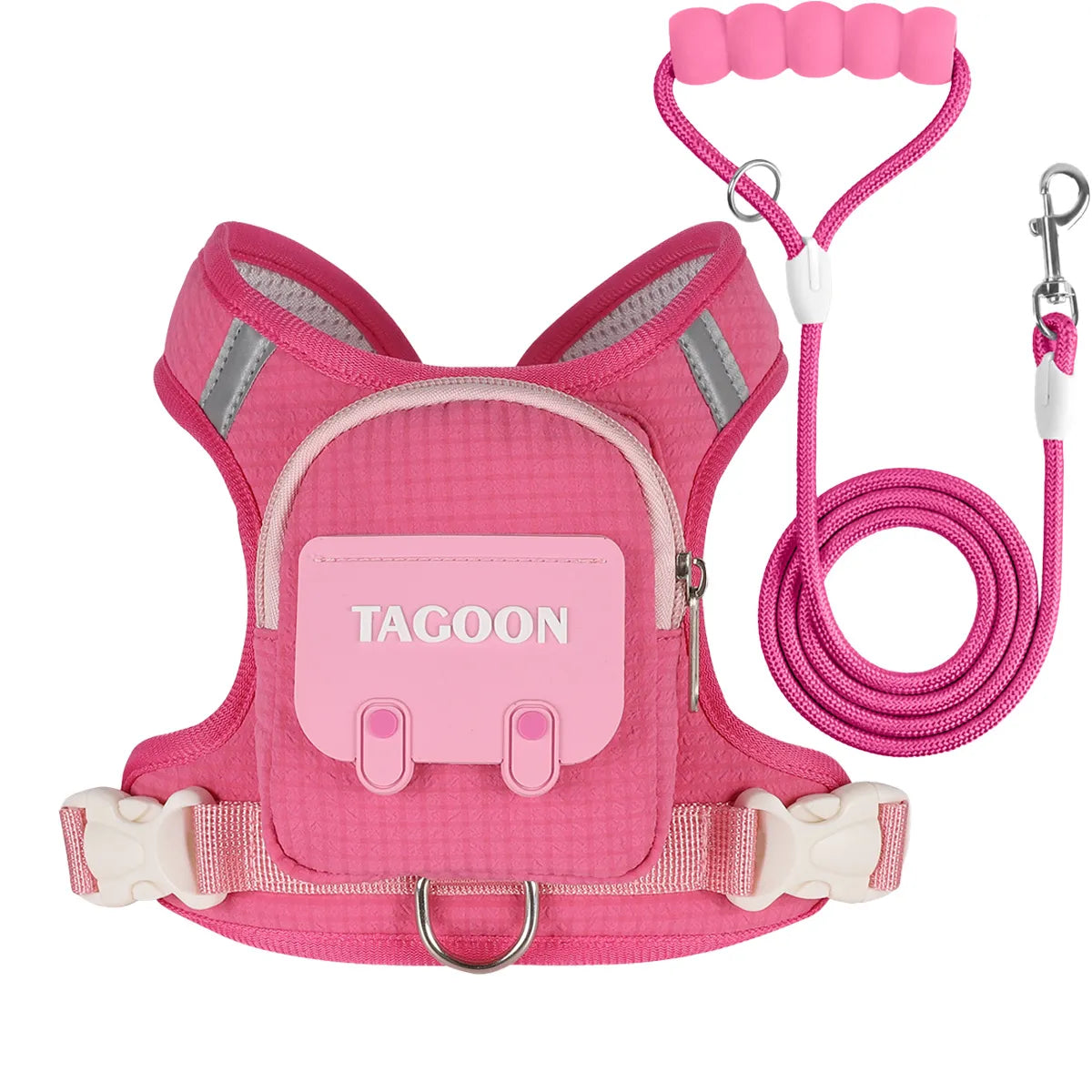 Dog Backpack Harness with Leash – Adjustable Breathable Mesh Walking Vest & Carrier Pouch for Small Dogs, Puppies & Outdoor Travel