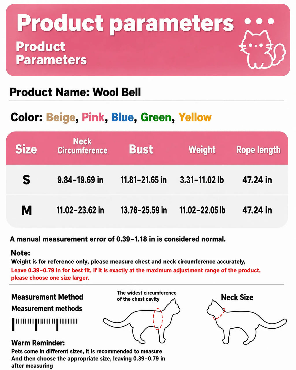 Knit Cherry Cat & Dog Harness with Leash – Anti-Break, Lightweight & Adjustable for Safe Outdoor Walks
